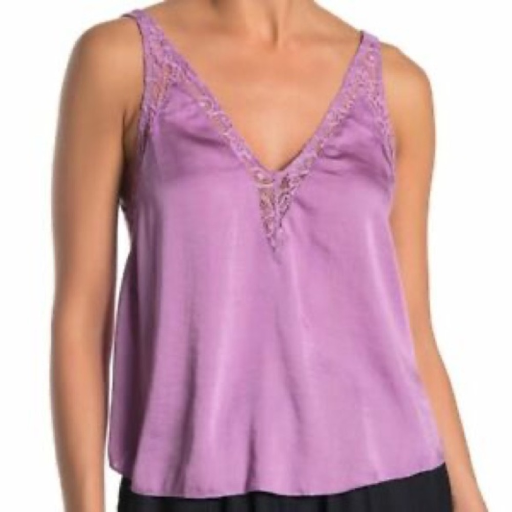 FREE PEOPLE Purple Lace Tank